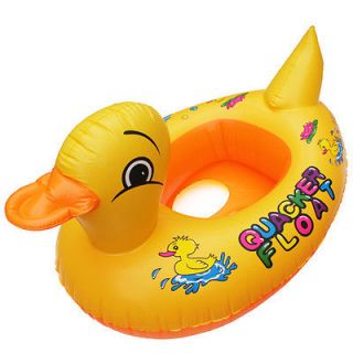 Baby Kids Swimming Swim Yellow Duck Trainer Seat Inflatable Boat Ring 