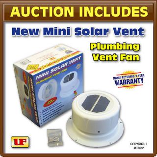   Fab Mini Solar Plumbing Attic Vent Fan White New   Trailer Cargo RV  f