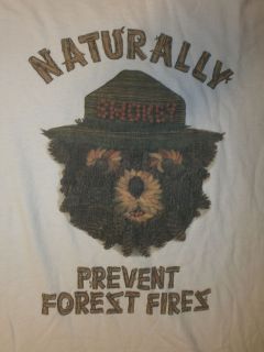 SMOKEY BEAR T SHIRT Only You NATURALLY Can Prevent Forest Fires Free 
