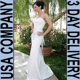 Sadie Strapless Corset FITTED Wedding Dress Gown Size 06 White   Brand 