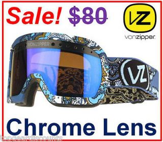 Von Zipper Mens Adult Snowboard Ski Freestyle Park Fubar Chrome Lens 