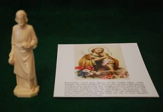 St Joseph STATUE HOME seller kit w color prayer card and directions 