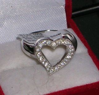Ladies Sterling Silver 20 Stone Heart Shape Briolite Dinner Ring Sz 5 