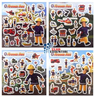 Fireman Sam Wall, Windows, Furniture Stickers 4 Kits To Collect 4 