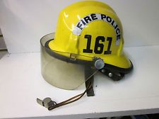 vintage cairns bros fire police helmet with whistle time left