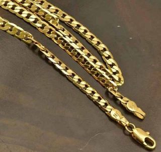24 inches 9k real gold filled mens chain necklace c187