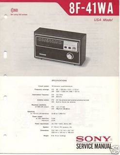 original sony service manual 8f 41wa radio 