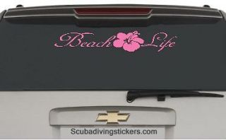 beach life hibiscus decal get into the salt water time