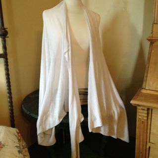 NWT Sarah Pacini Lagenlook Mako Cotton Asymetrical Vest Cardigan Wrap 