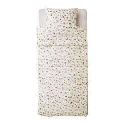 IKEA Duvet SET TWIN THISTED BLOM CREAM with dainty floral print Cover