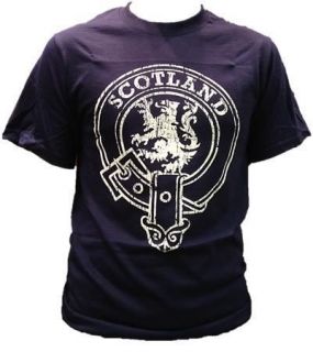 Scottish Belt Buckle Scotland Lion Rampant T Shirt Navy Brand New