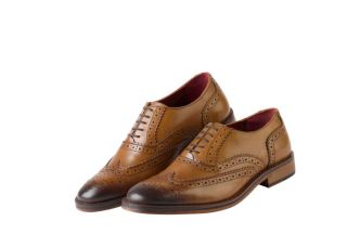 Rochas Mens Genuine Leather Brogues Lace Up Formal Shoes Smart Casual 