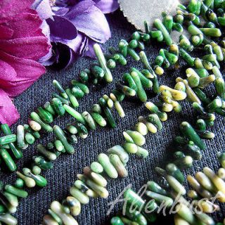   Beads Findings 220 PCs GREEN NATURAL CORAL SEED Drilled Beads 1CM