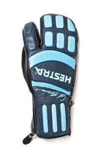 HESTRA GLOVES SNOWBOARD SKI Seth Morrison 3 Finger Pro Glove Navy/Turq 