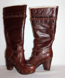 Ugg Australia 3209 Savanna Boots Chocolate Leather Knee High Tall 6, 8 