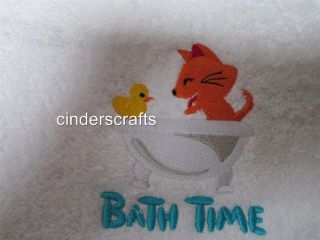 towel sets embroidered bath time kitty more options type main