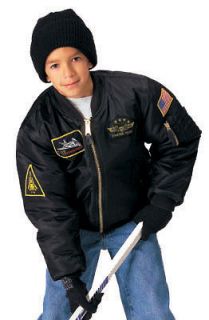 kids top gun ma 1 flight jacket with patches by rothco