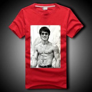 Bruce Lee Chinese Kung Fu T shirt cotton casual round neck Crew Neck