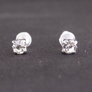   1CT 18k white gold gp created diamond solitaire studs earrings b6