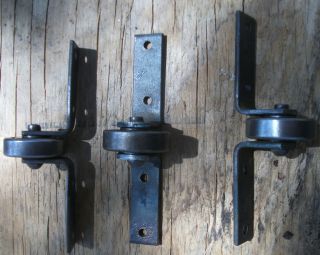 Three Antique Industrial Steel Ball Bearing RollerCastors