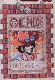 one piece ace wanted poster key chain anime new time