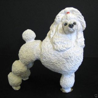 united design stone critters white french poodle figure time left