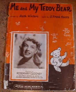 1950 Sheet Music ME AND MY TEDDY BEAR by Winters & Coots Rosemary 