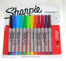 NIB 12 Count Sharpie Precision Ultra Fine Markers Color Variety NEW