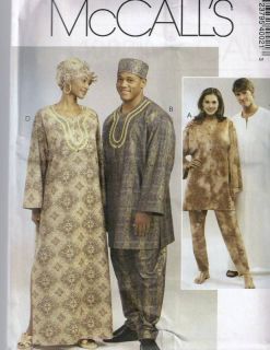 mccalls african tunic caftans pattern 4002 xlg xxl  6 99 