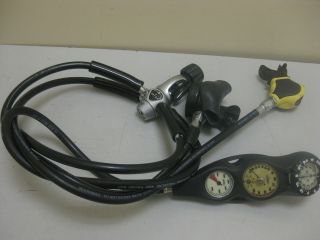 aqua lung titan regulator w octopus gauges 