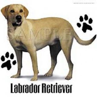 Labrador Retriever Yellow Puppy Dog With Paw Prints White T Shirt   $9 