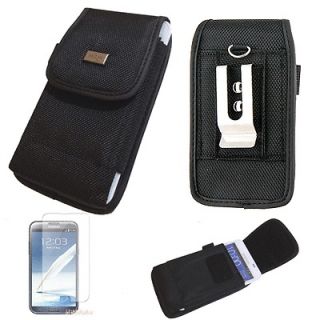 fr SAMSUNG GALAXY NOTE 2 Screen Guard+Metal Clip Sleeve Pouch Case 