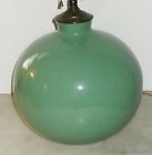   Pottery Ball Sphere Shaped Table Lamp Illegible Signature Art Deco
