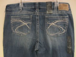 PLUS SIZE! SILVER JEANS CO. Frances, Aiko, Twisted Womens Bootcut 