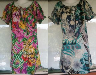 NEW 70s Boho Vintage Peasant Dress Ladies Easyfit Cotton Size 12 14 16 