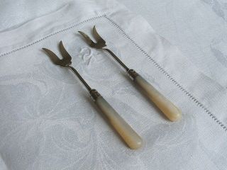 mother of pearl handle fork