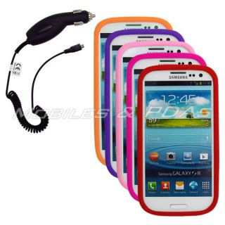 3x Flex Gel Opaque Skins Covers Shells Cases for Samsung Galaxy S III 