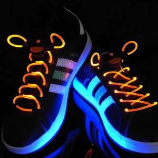 Hot Orange LED Light UP Shoelaces Disco Flash Lite Glow Stick Dance 