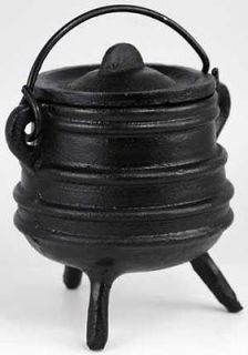 Cast Iron Cauldron With Lid Witches Pot Scrying Bowl Incense Burner 