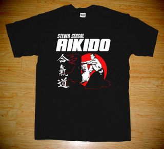 New Rare Steven Seagal Aikido Japan Martial Art Black T shirt