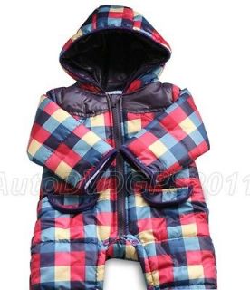 Baby Boy Toddler Snowsuit Winter Outfit Warm Thick Pramsuit All in One 