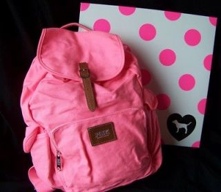 NWT VICTORIAS SECRET *PINK* LIGHT PINK CANVAS *BACKPACK TOTE SCHOOL 