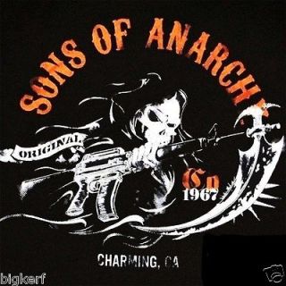 Sons of Anarchy {Charging Reaper} Licensed SAMCRO 2 Sided SOA T 