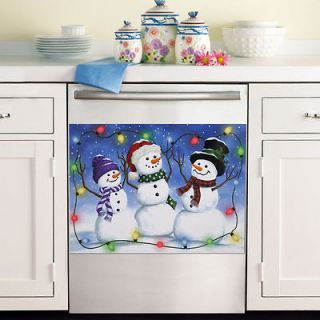 Glow In The Dark Snowman Dishwasher Cover Magnet Blue Snowman Frosty 