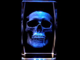 3d laser crystal halloween skull light base time left $