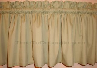 NEW custom valance solid OLIVE   SAGE green LINED