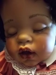 1993 Signed FayZah Spanos African American Baby Doll Caramel Cream 