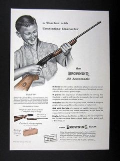 Browning .22 22 Automatic Rifle Boys First Gun Theme 1962 print Ad 
