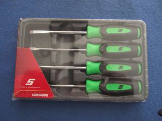 Snap On Tools 4pc Green Soft Handle Mini Screwdriver Set New 