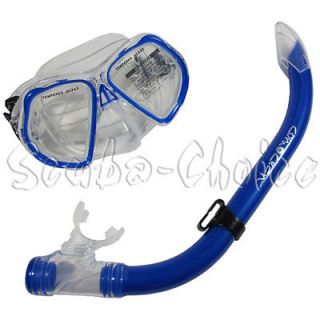 Scuba Comocean Youth Kids Blue Silicone Snorkeling Mask & Snorkel Set